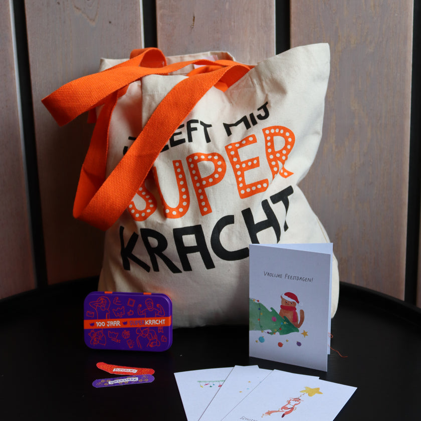 Cadeauset shopper, pleisterblikje en feestdagenkaarten