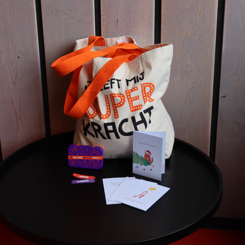 Cadeauset shopper, pleisterblikje en feestdagenkaarten