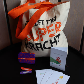Cadeauset shopper, pleisterblikje en feestdagenkaarten